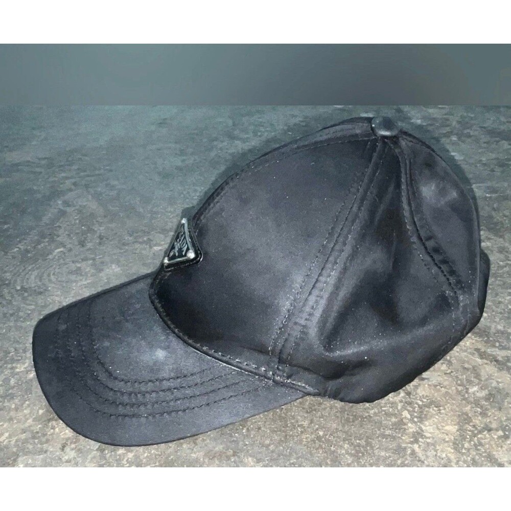 PRADA Milano Black Adjustable Baseball Cap Women's Casual Hat with Logo Accent - Picture 8 of 9